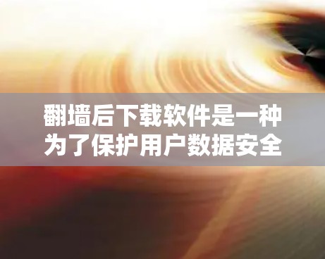 翻墙后下载软件是一种为了保护用户数据安全而使用的网络防火墙技术。以下是一些常见的翻墙后下载软件及其特点